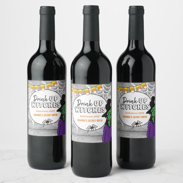Étiquette Pour Bouteilles De Vin Boire des sorcières Halloween (Bouteilles)