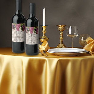 Étiquette Pour Bouteilles De Vin Bois blanc mariage