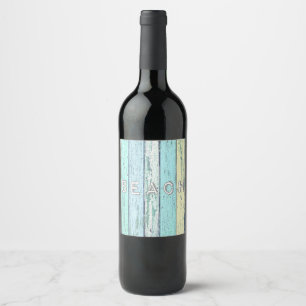 Étiquette Pour Bouteilles De Vin Bois de Driftwood Rustique Beach