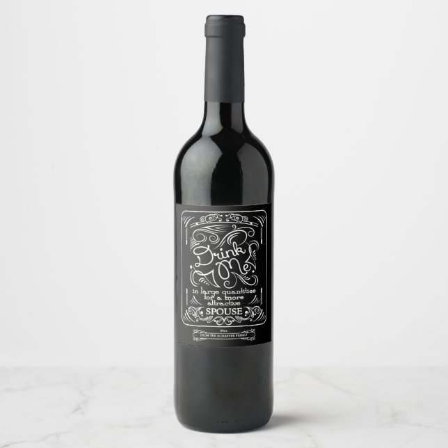 Étiquette Pour Bouteilles De Vin Bois-moi ! En Grandes Quantités, Drôle (Devant)