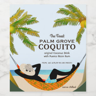 Étiquette Pour Bouteilles De Vin Boisson de fruits tropicaux Coquito Coconut