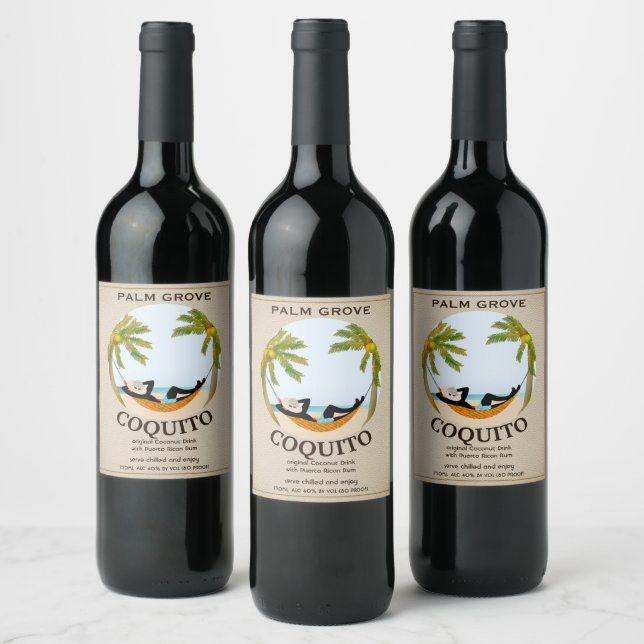 Étiquette Pour Bouteilles De Vin Boisson de fruits tropicaux Coquito Coconut (Bouteilles)