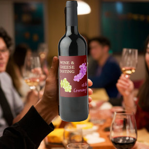 Étiquette Pour Bouteilles De Vin Boissons de vin et de fromage à la fête décorent