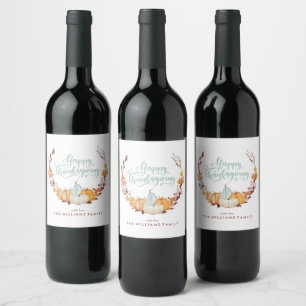 Étiquette Pour Bouteilles De Vin Bon thanksgiving Delicate Fall Wreath