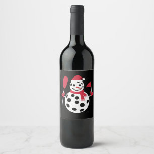 Étiquette Pour Bouteilles De Vin Bonhomme de neige chapeau de Père Noël Famille Xma
