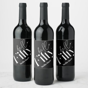 Étiquette Pour Bouteilles De Vin Bonjour cinquante moderne minimaliste élégant 50e 
