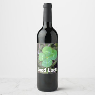 Étiquette Pour Bouteilles De Vin Bonne Chance ! Housse à quatre feuilles