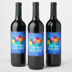 Étiquette Pour Bouteilles De Vin Bonne fête d'anniversaire