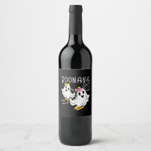 Étiquette Pour Bouteilles De Vin Boonana Cute Ghost Banana Halloween