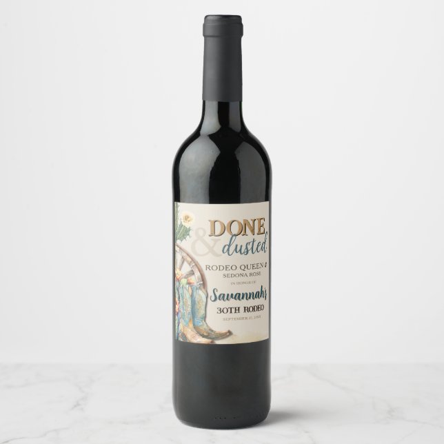 Étiquette Pour Bouteilles De Vin Boots et Bubbly Country Cowgirl Western Anniversai (Devant)