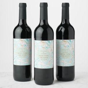 Étiquette Pour Bouteilles De Vin bord de mer enregistrer la date monogramme