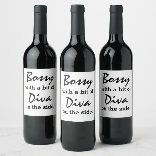 Étiquette Pour Bouteilles De Vin Bossy avec un peu de Diva (Bouteilles)
