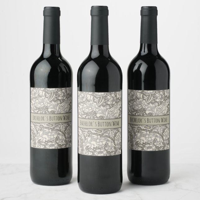 Étiquette Pour Bouteilles De Vin Bot floral à fleurs à boutons de William Morris Ba (Bouteilles)
