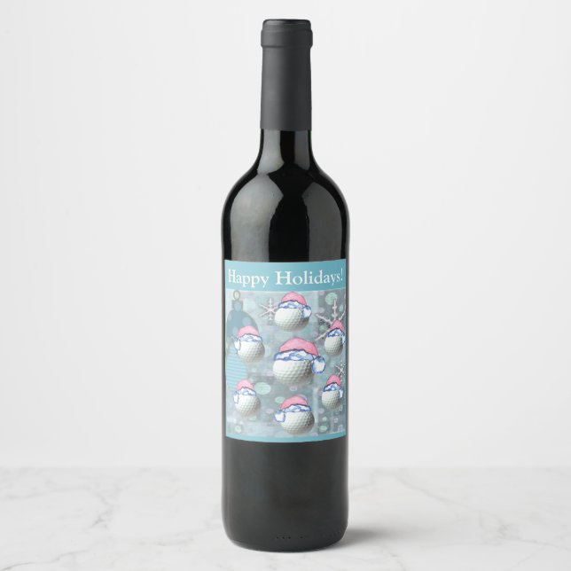 Étiquette Pour Bouteilles De Vin Boules de golf (Devant)