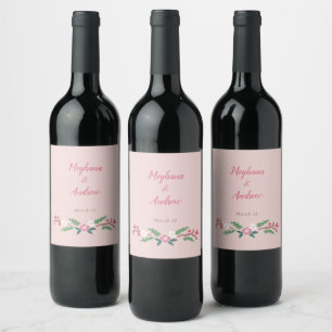 Étiquette Pour Bouteilles De Vin Bouquet Floral Romantique Rustique