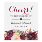 Bourgogne Marsala Rouge Floral Bravo Au Mariage