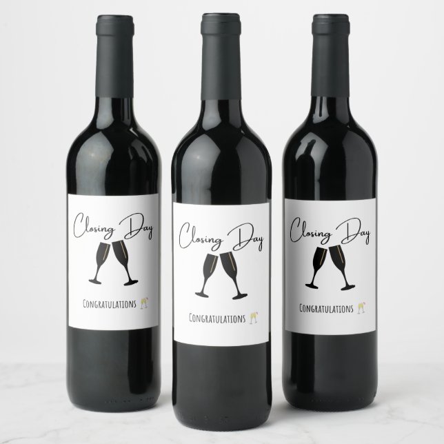 Étiquette Pour Bouteilles De Vin Bouteille cadeau de jour de fermeture (Bouteilles)