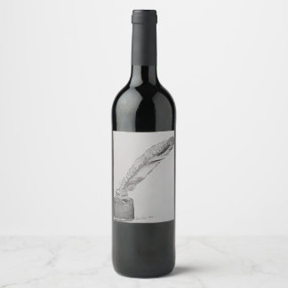 Étiquette Pour Bouteilles De Vin Bouteille de vin étiquette, Plume n encre, Mariage