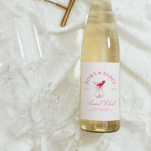 Étiquette Pour Bouteilles De Vin Bows & Babes Coquette Cerises Enterrement de Vie d