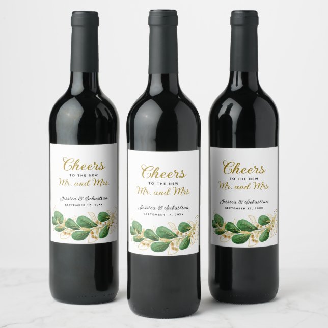 Étiquette Pour Bouteilles De Vin Bravo à M. et Mme Elegant Wedding (Bouteilles)