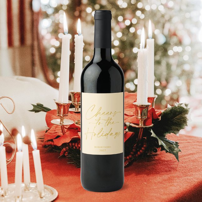 Étiquette Pour Bouteilles De Vin Bravo aux fêtes Bouteille de vin personnalisée (Créateur téléchargé)