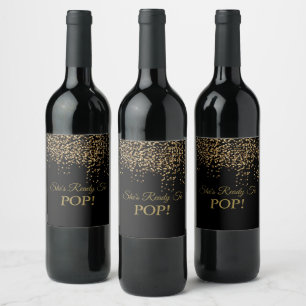 Étiquette Pour Bouteilles De Vin BRIDE & Bridesmaid Black Gold Sparkle Shoot Party