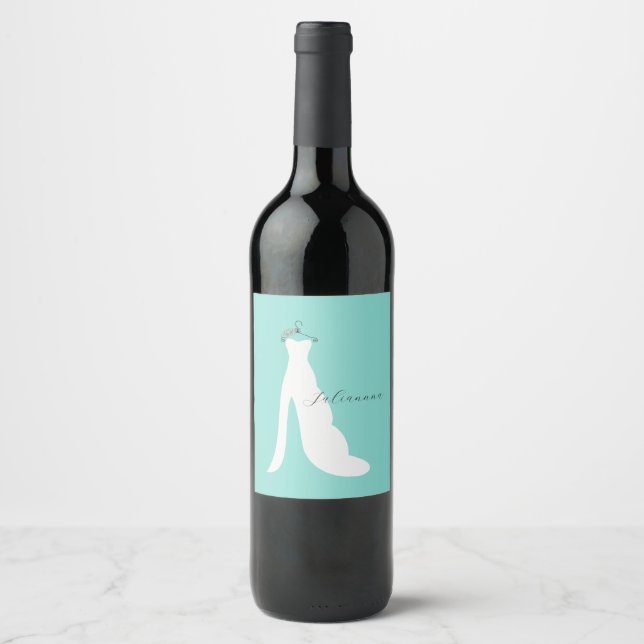 Étiquette Pour Bouteilles De Vin BRIDE & Bridesmaids Voici La Fête Des Mariées (Devant)
