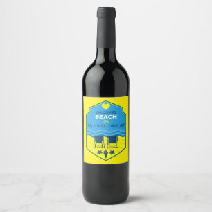 Étiquette Pour Bouteilles De Vin British Beach Theme Gift