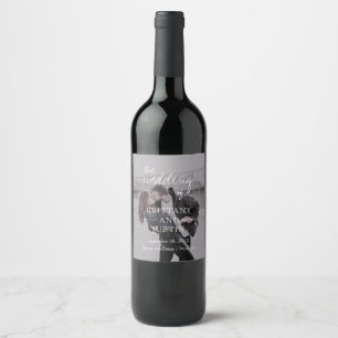 Étiquette Pour Bouteilles De Vin Brittany Photo moderne White Calligraphie Mariage