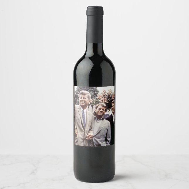 Étiquette Pour Bouteilles De Vin Brothers with President John Kennedy White House (Devant)