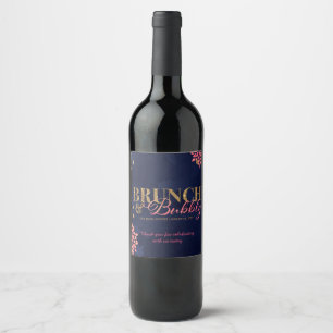 Étiquette Pour Bouteilles De Vin Brunch et Bubbly Marine Fête des mariées en or ros