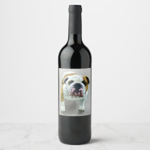 Étiquette Pour Bouteilles De Vin Bulldog Painting - Joli art original chien