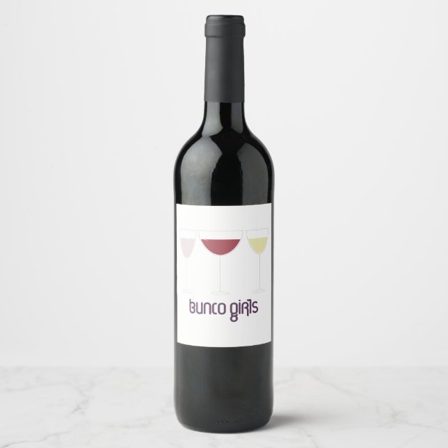 Étiquette Pour Bouteilles De Vin Bunco Girls (Devant)