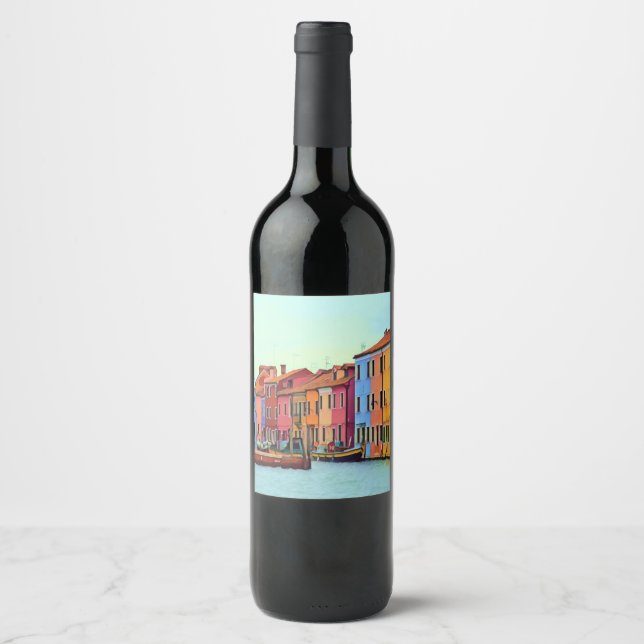 Étiquette Pour Bouteilles De Vin BURANO - Lagon vénitien Venise - Burano (Devant)