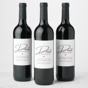 Étiquette Pour Bouteilles De Vin Buvez ceci pour moi Funny Baby Faire-part