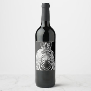 Étiquette Pour Bouteilles De Vin BW Zebra