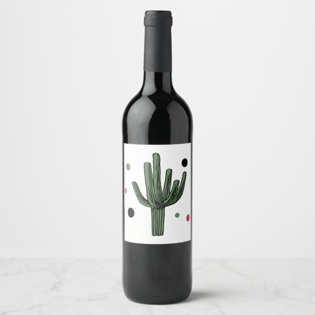 Étiquette Pour Bouteilles De Vin Cactus (Devant)