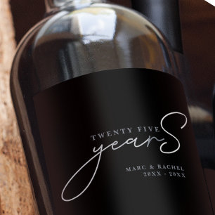 Étiquette Pour Bouteilles De Vin Cadeau de 25e anniversaire de mariage