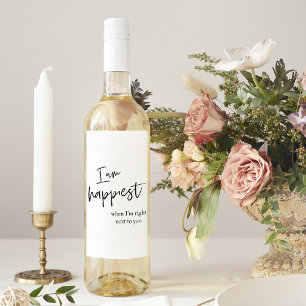 Étiquette Pour Bouteilles De Vin Cadeau de citation romantique noire tendance