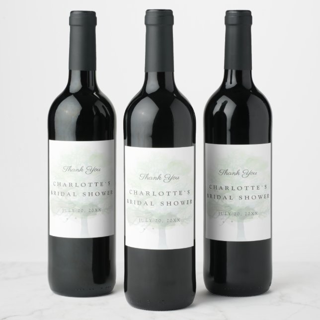 Étiquette Pour Bouteilles De Vin Cadeau de douche nuptiale aux arbres (Bouteilles)