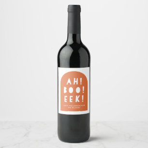 Étiquette Pour Bouteilles De Vin Cadeau de fête d'Halloween brûlé Arc orange Boo Ee