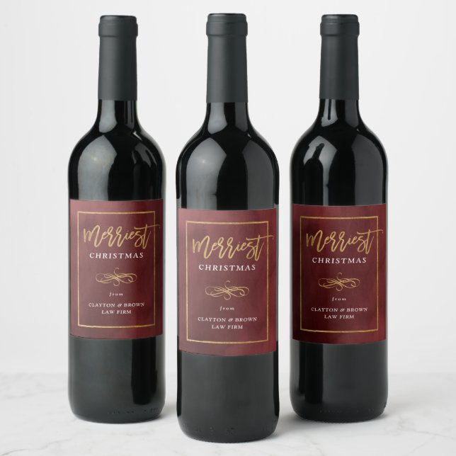 Étiquette Pour Bouteilles De Vin Cadeau de vacances d'entreprise en papier d'alumin (Bouteilles)