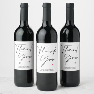 Étiquette Pour Bouteilles De Vin Cadeau Merci pour famille et amis