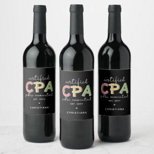 Étiquette Pour Bouteilles De Vin Cadeaux comptables publics certifiés CPA personnal