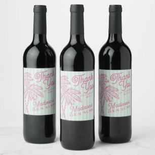 Étiquette Pour Bouteilles De Vin Cadeaux de Fête de Fiançailles de Plage Pastel de