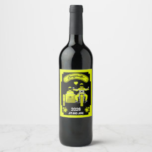 Étiquette Pour Bouteilles De Vin Cadeaux De Mariage De Moto Pour Couple