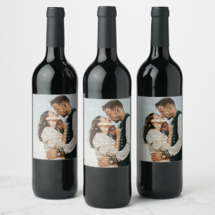 Étiquette Pour Bouteilles De Vin Calendrier minimaliste moderne Mariage enregistrer