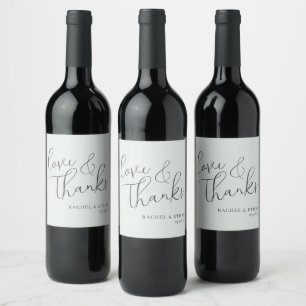 Étiquette Pour Bouteilles De Vin Calligraphie grise élégante