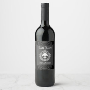 Étiquette Pour Bouteilles De Vin Cameo de crâne victorien