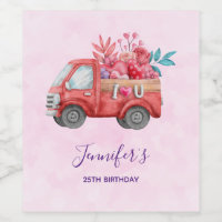 Camion d'amour mignon avec cargaison Aquarelle Ann